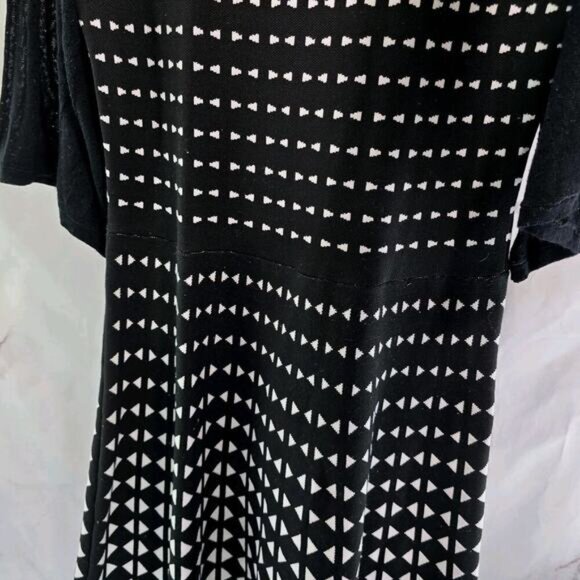Anthropologie Dress Womens Medium Black White Knit Sweater Geo Dot Akemi - Picture 7 of 12